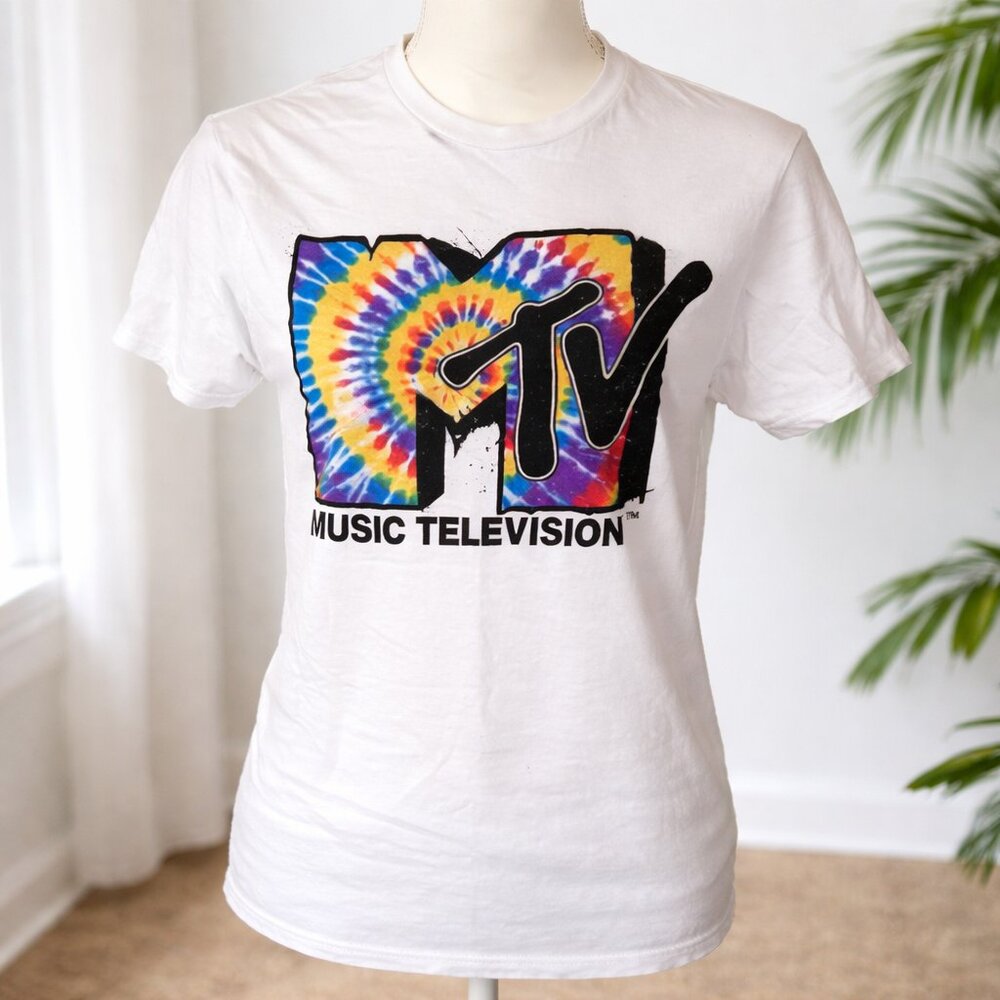 FREE WITH BUNDLE OF 2+ ITEM MTV Music Television Tie-Dye Logo T-Shirt